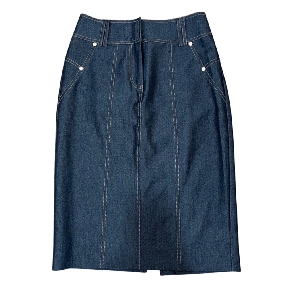 Cache Contour Collection Vintage Denim Skirt Size 2